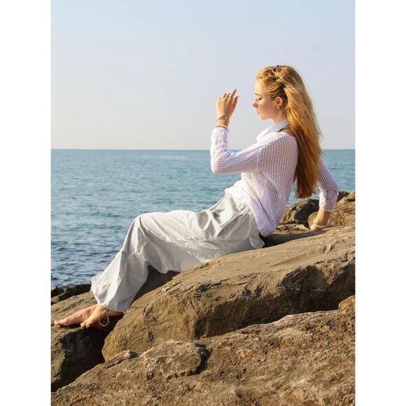 Stylish Women's Parachute Pants - Elastic Waist & Drawstring, Casual Hiking - Picture 6 of 7